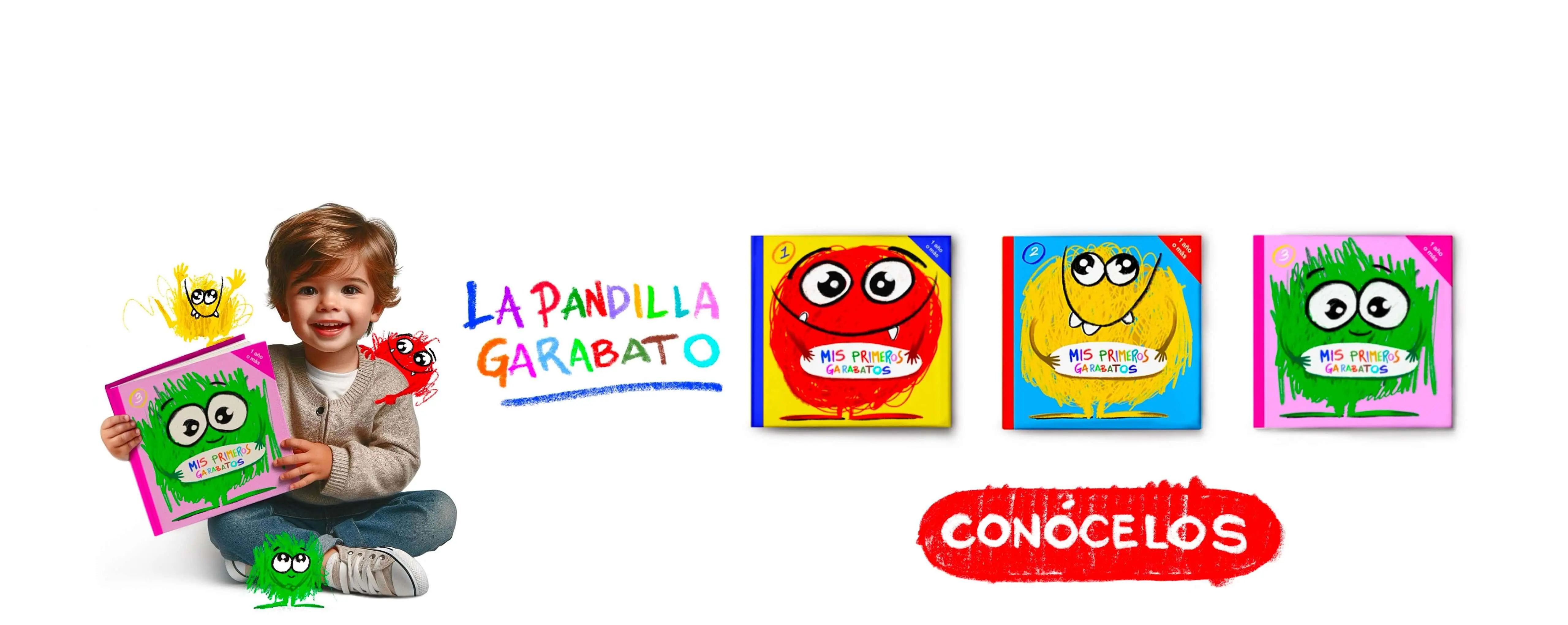Portadas de los tres volúmenes de la Pandilla Garabato